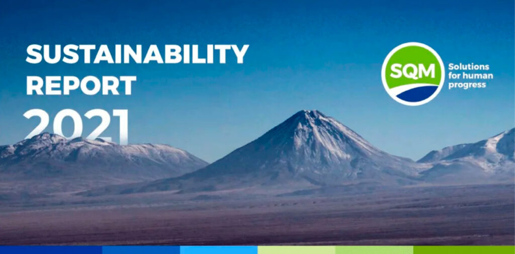 SQM Litio publica su Reporte de Sustentabilidad 2021 con altos estándares internacionales y compromiso transparente